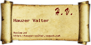 Hauzer Valter névjegykártya